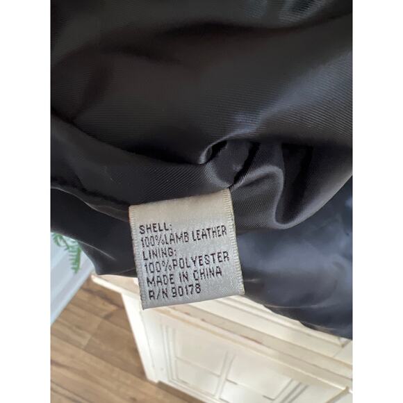 Yvonne Marie size 10 black lambs leather jacket white stitching detail - Picture 5 of 5